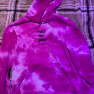 Pink "leave me alone" hoodie